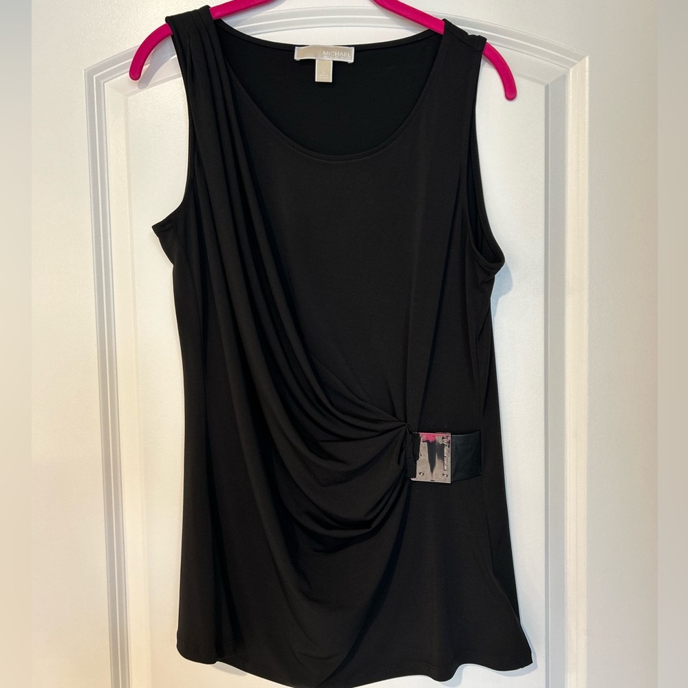 Michael Kors Sleeveless Faux Wrap Top